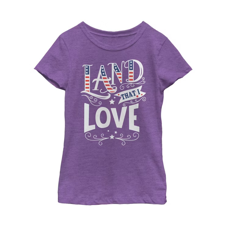 Girl's Lost Gods Fourth of July  America Love Land T-Shirt | Target