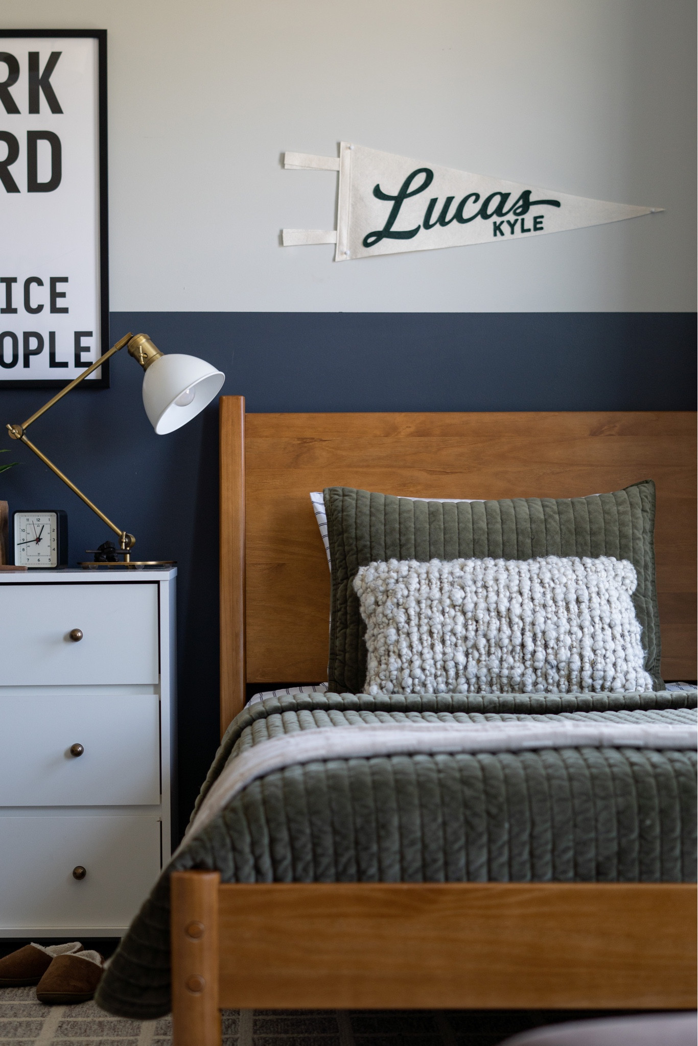 Boys room decor, twin bed, bedding, dresser, pennant, clock, pillow, sheets 

#LTKhome #LTKkids #LTKfamily