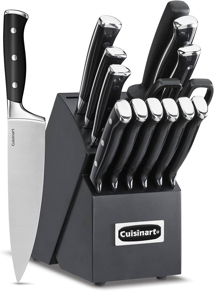 Cuisinart C77BTR-15PBK Classic Forged Triple Rivet, 15-Piece Knife Set with Block, Superior High-... | Amazon (US)