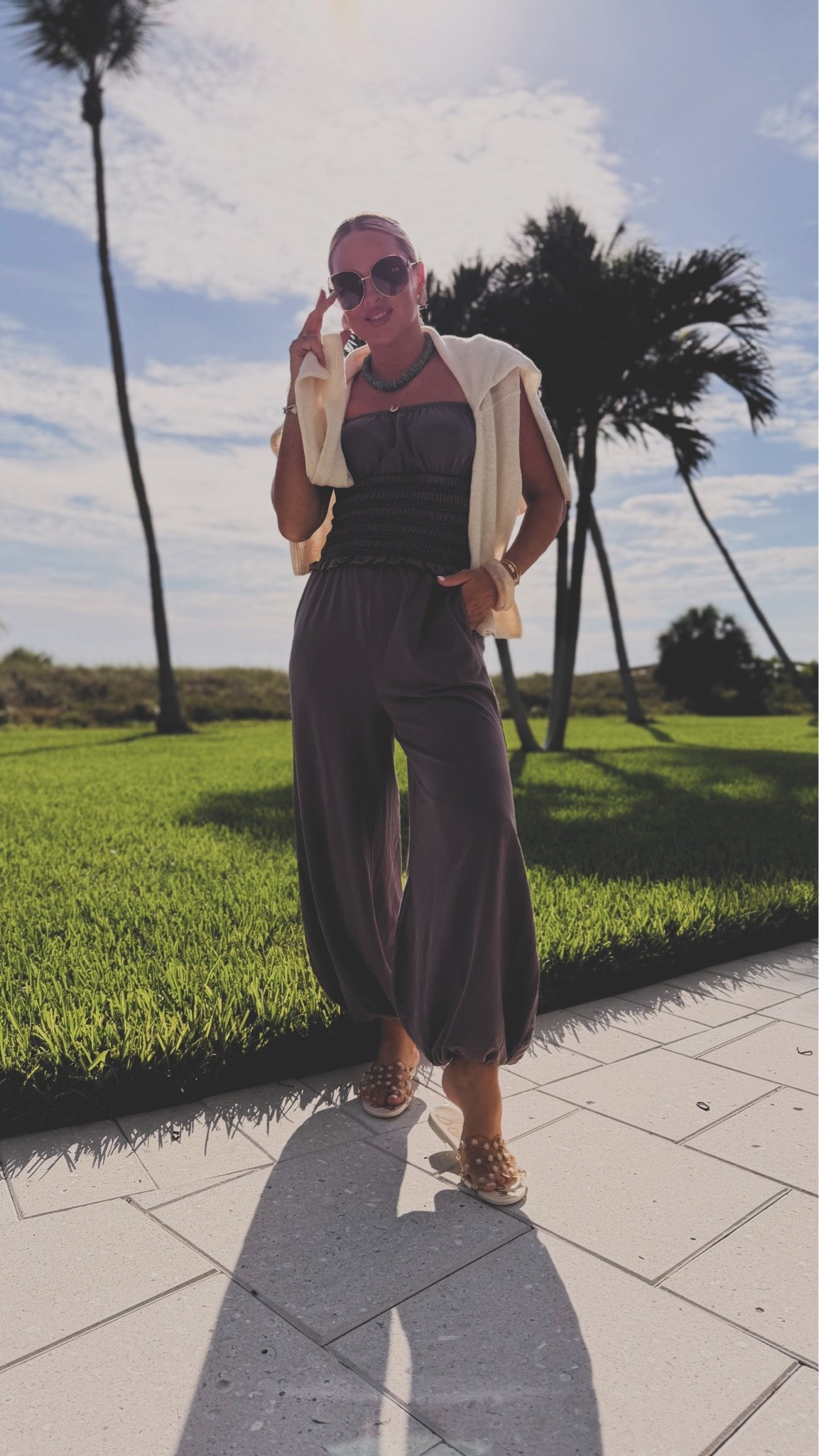 Casual ootd! I did smalls. Love this jumpsuit! So easy to throw on and comfy! Also comes in white 🤍

Jumpsuit. Travel outfit. Summer outfit. Beach outfit. Vacation outfit.

#LTKSeasonal #LTKootd