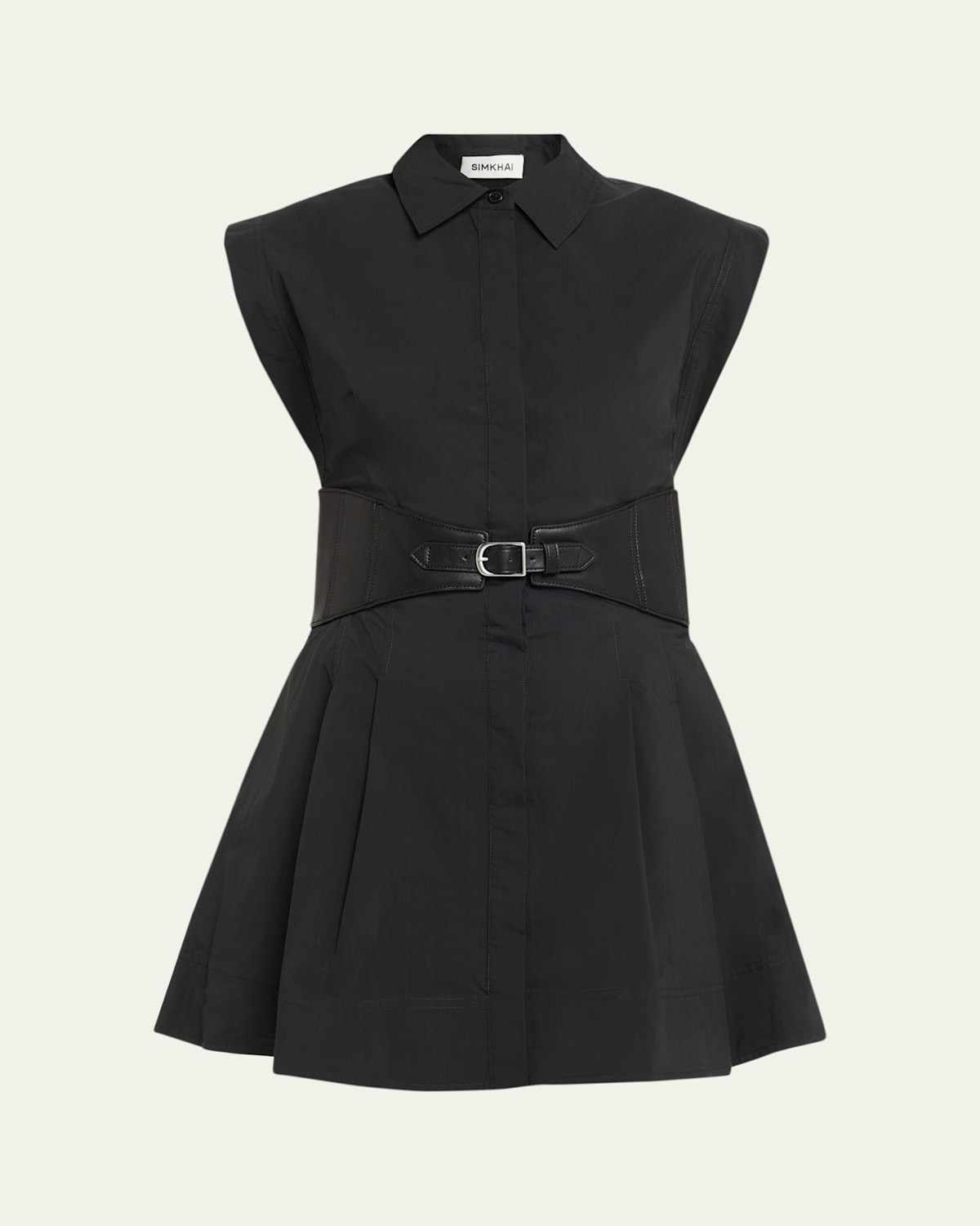 Adler Sleeveless Belted Mini Shirtdress | Bergdorf Goodman