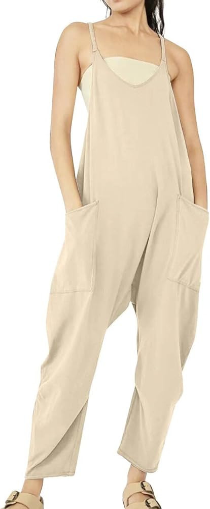 leanul Women Casual Jumpsuits free Hot Shot Onesie FP dupes Spaghetti Strap Loose Romper Overalls... | Amazon (US)