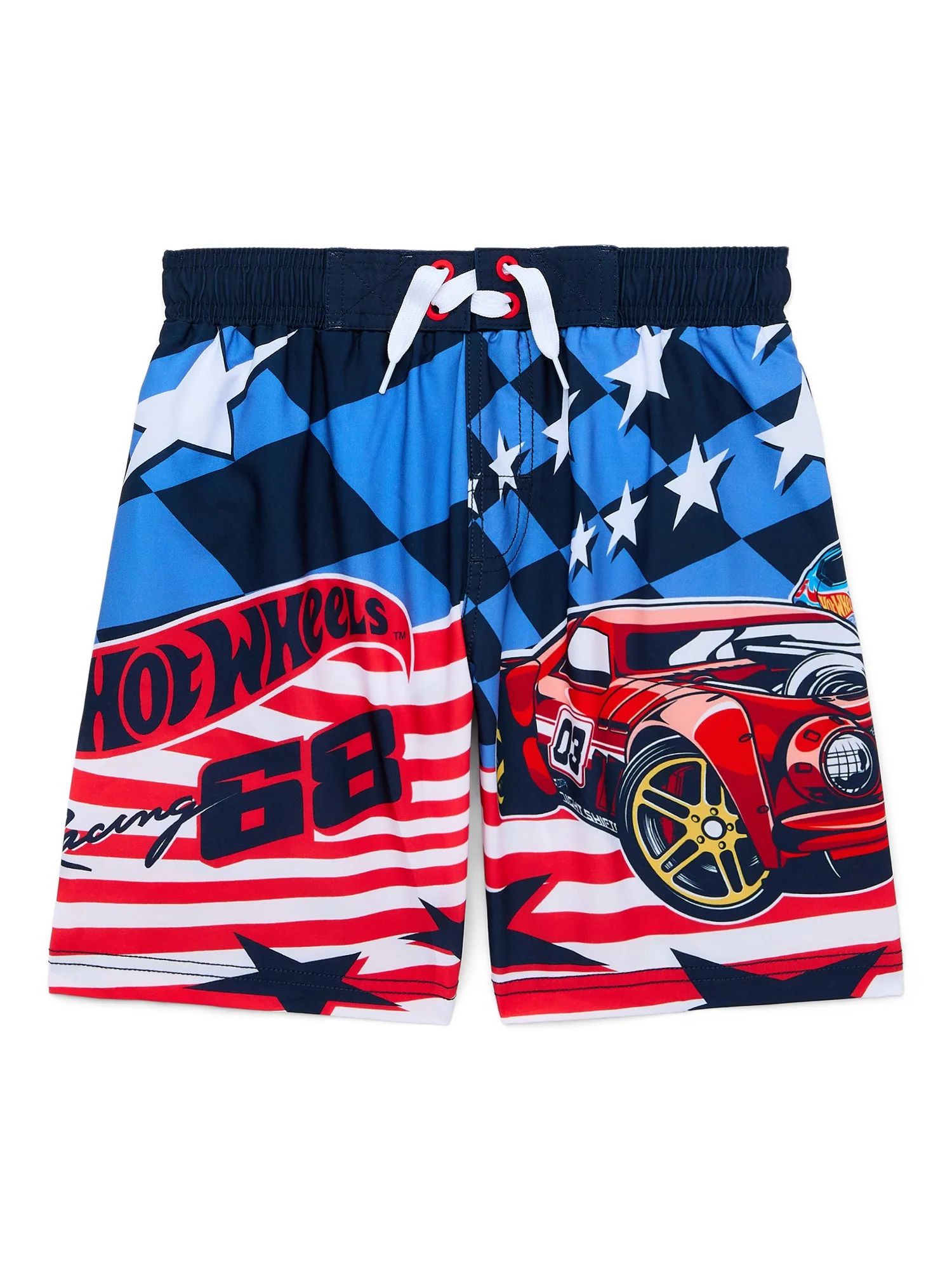 Hot Wheels Boy’s Americana Swim Shorts, Size XS-L | Walmart (US)