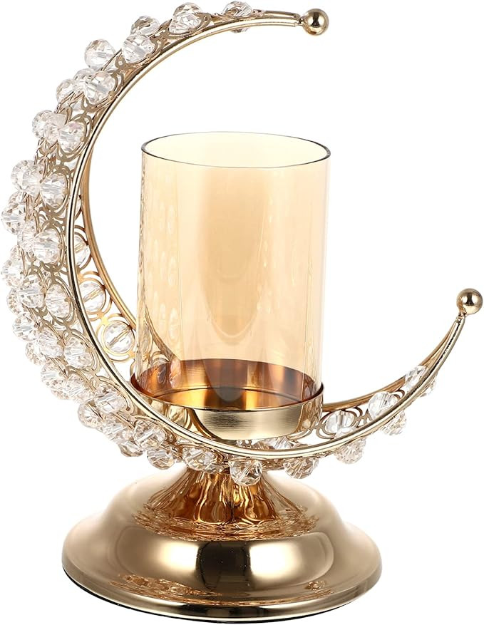 KESYOO Eid Mubarak Decorations Moon Tabletop Lamp Moroccan Candle Lantern Vintage Candle Holder R... | Amazon (US)