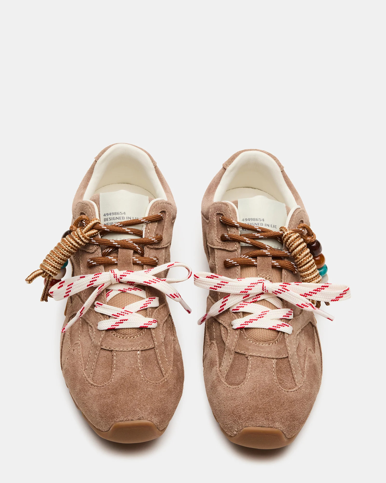 AZIEL Charm Taupe Suede Low-Top Lace-Up Women's Sneakers | Steve Madden (US)