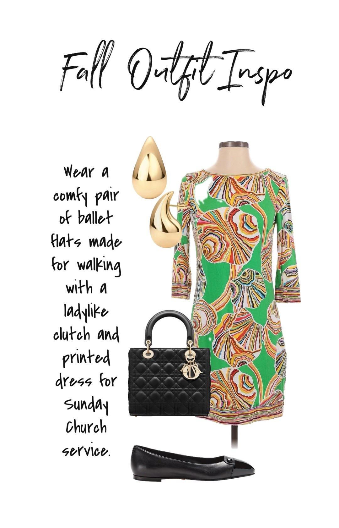 The perfect Sunday church look with a Trina Turk printed shift dress, Dior structured lady bag and gold tear drop earrings. Add Sarah Flint Sacchetto ballet flats for ultimate polished comfort! 



#LTKShoeCrush #LTKOver40 #LTKItBag