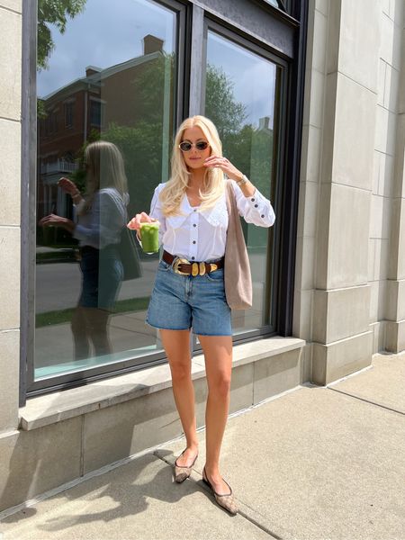 Easy Summer Outfits - Wearing a size 4 in Ganni top, 27 in dynamite shorts, Gucci shoes run tts! #kathleenpost #summeroutfits #easysummerlooks #casualoutfit #gucci #dynamiteclothing #ganni

#LTKStyleTip #LTKSeasonal
