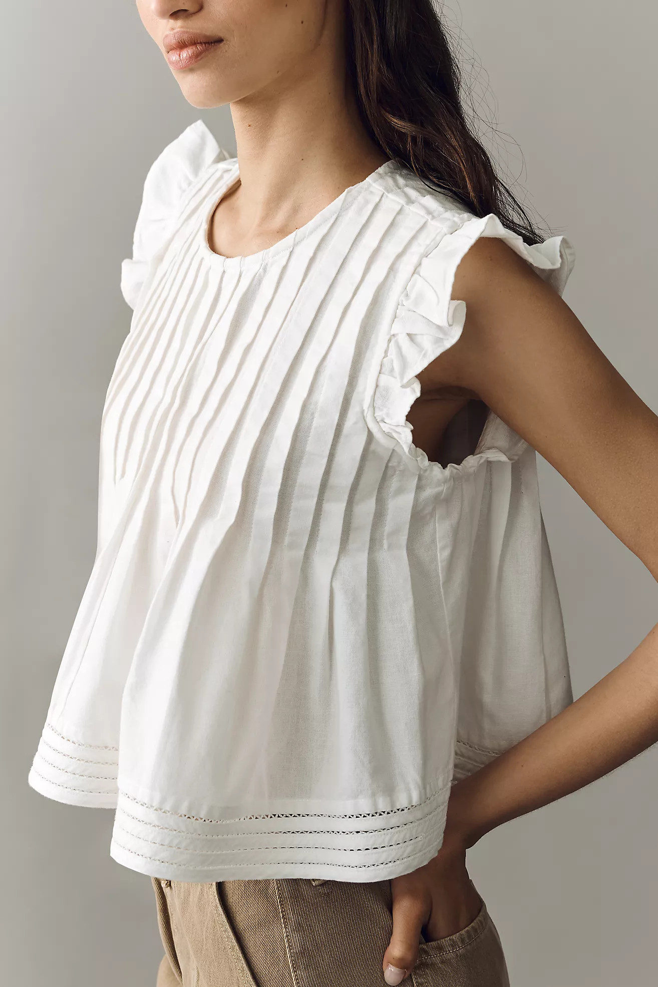 Pilcro Jade Cotton Linen Blouse | Anthropologie (US)