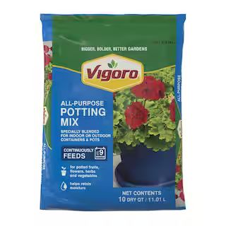 10 qt. All Purpose Potting Soil Mix for Indoor or Outdoor Use for Fruits, Flowers, Vegetables and... | The Home Depot