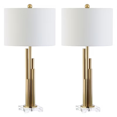 (Set of 2) 32" Hopper Table Lamp Brass Gold (Includes LED Light Bulb) - Safavieh | Target