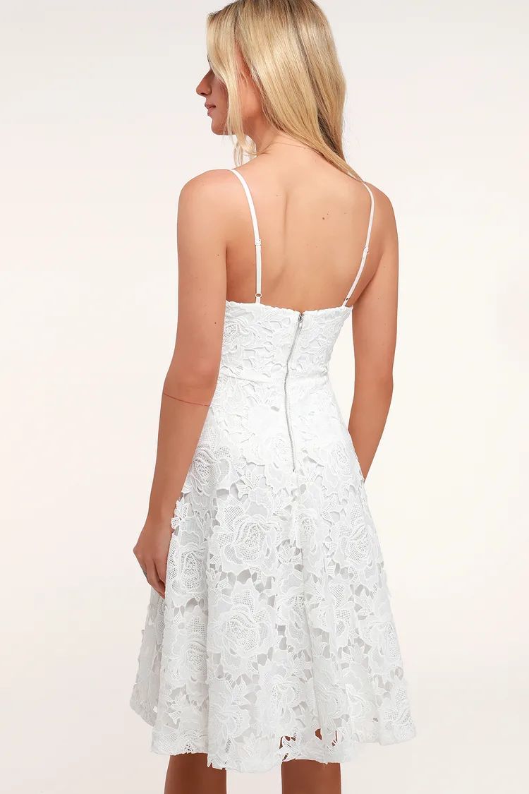 Nora Lee White Sleeveless Lace Midi Dress | Lulus (US)