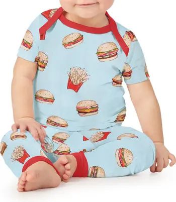 BedHead Pajamas Burgers & Fries Fitted Two-Piece Stretch Organic Cotton Pajamas | Nordstrom | Nordstrom