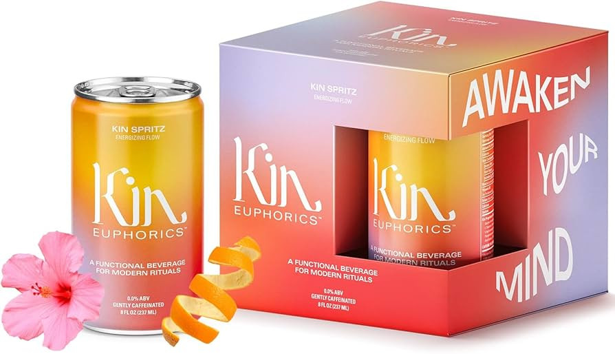 Kin Spritz by Kin Euphorics, Non Alcoholic Spirits, Ready to Drink, Adaptogen, Nootropic, Botanic... | Amazon (US)