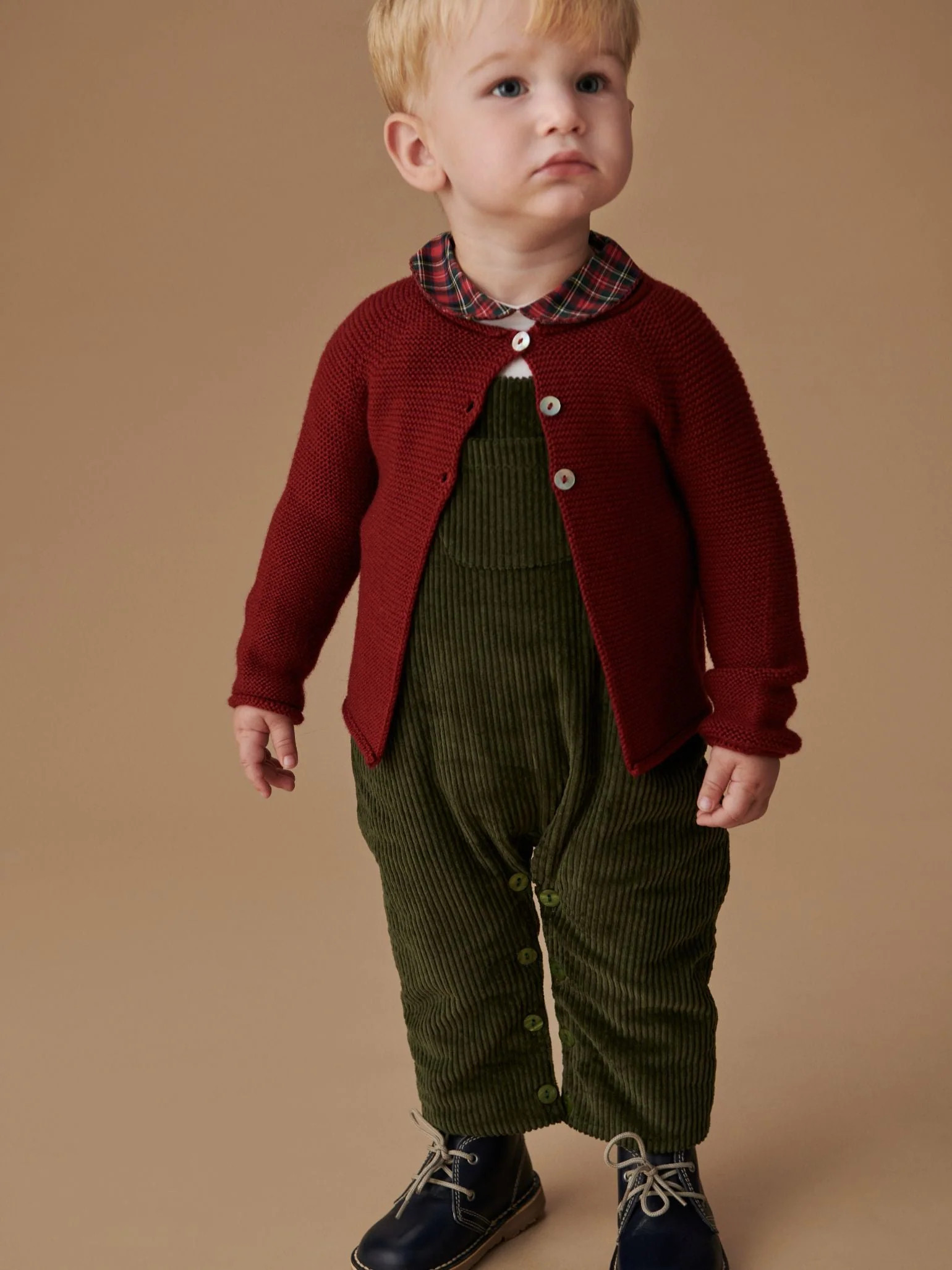 Bastia Baby Body Vest, Coroza Baby Dungarees & Denia Baby Cardigan Outfit Bundle | La Coqueta (US)