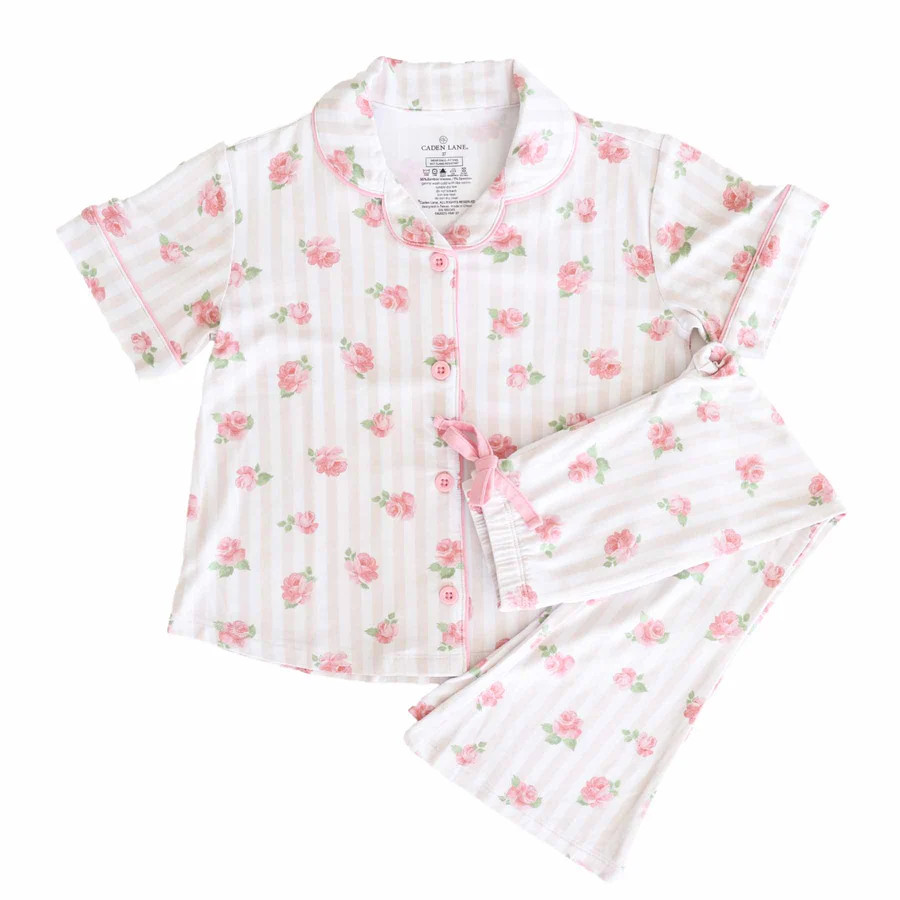 Girl's Two Piece Flare Lounge Set | Rosy & Cozy | Caden Lane