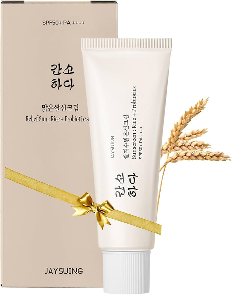 Relief Sun Sunscreen Korean Rice Probiotics Organic Sunscreen SPF50+ PA+++ Korean Skin Care Solut... | Amazon (US)