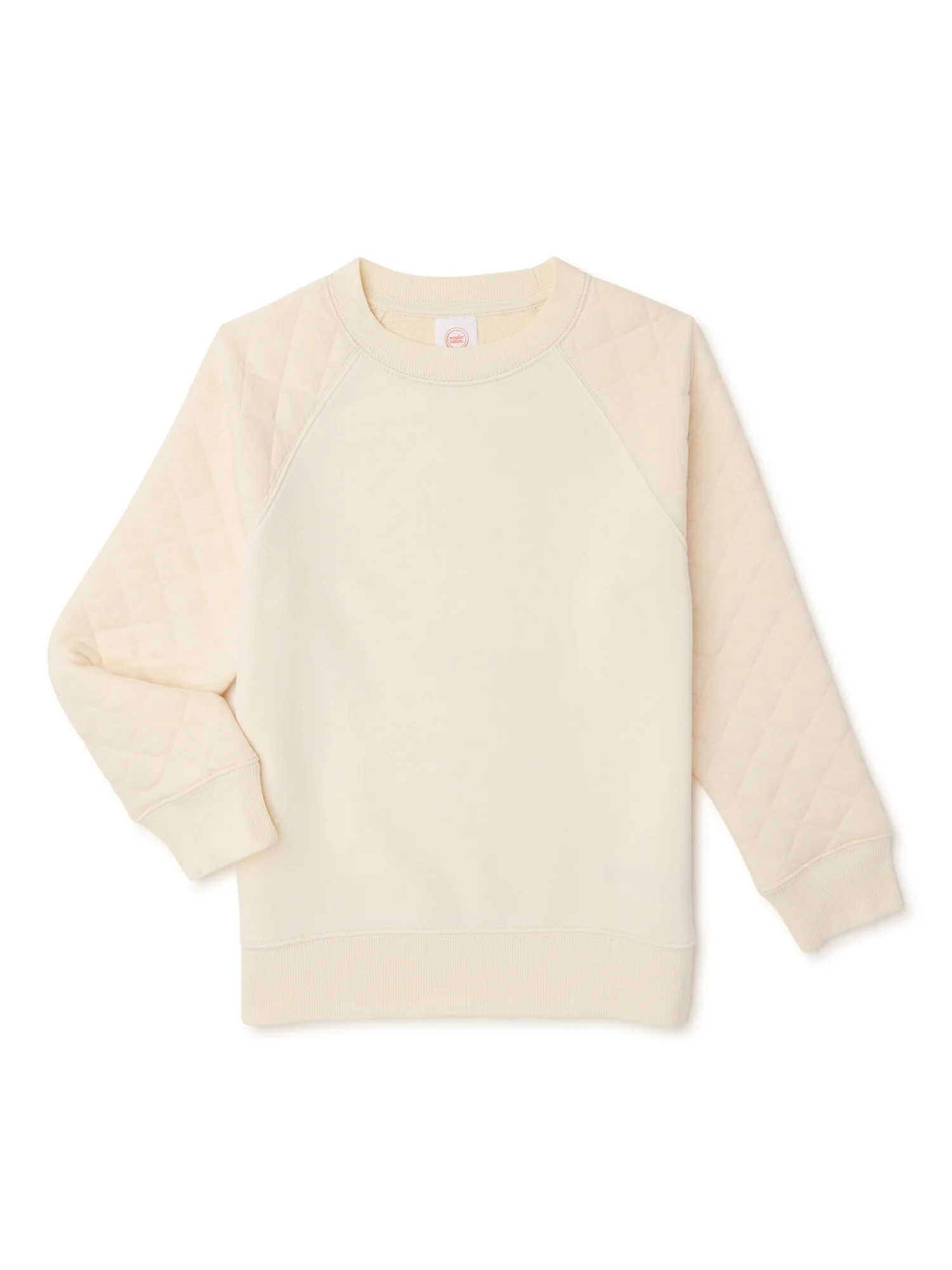 Wonder Nation Boys' Quilted Crewneck Sweatshirt with Long Sleeves, Sizes 4-18 & Husky | Walmart (US)