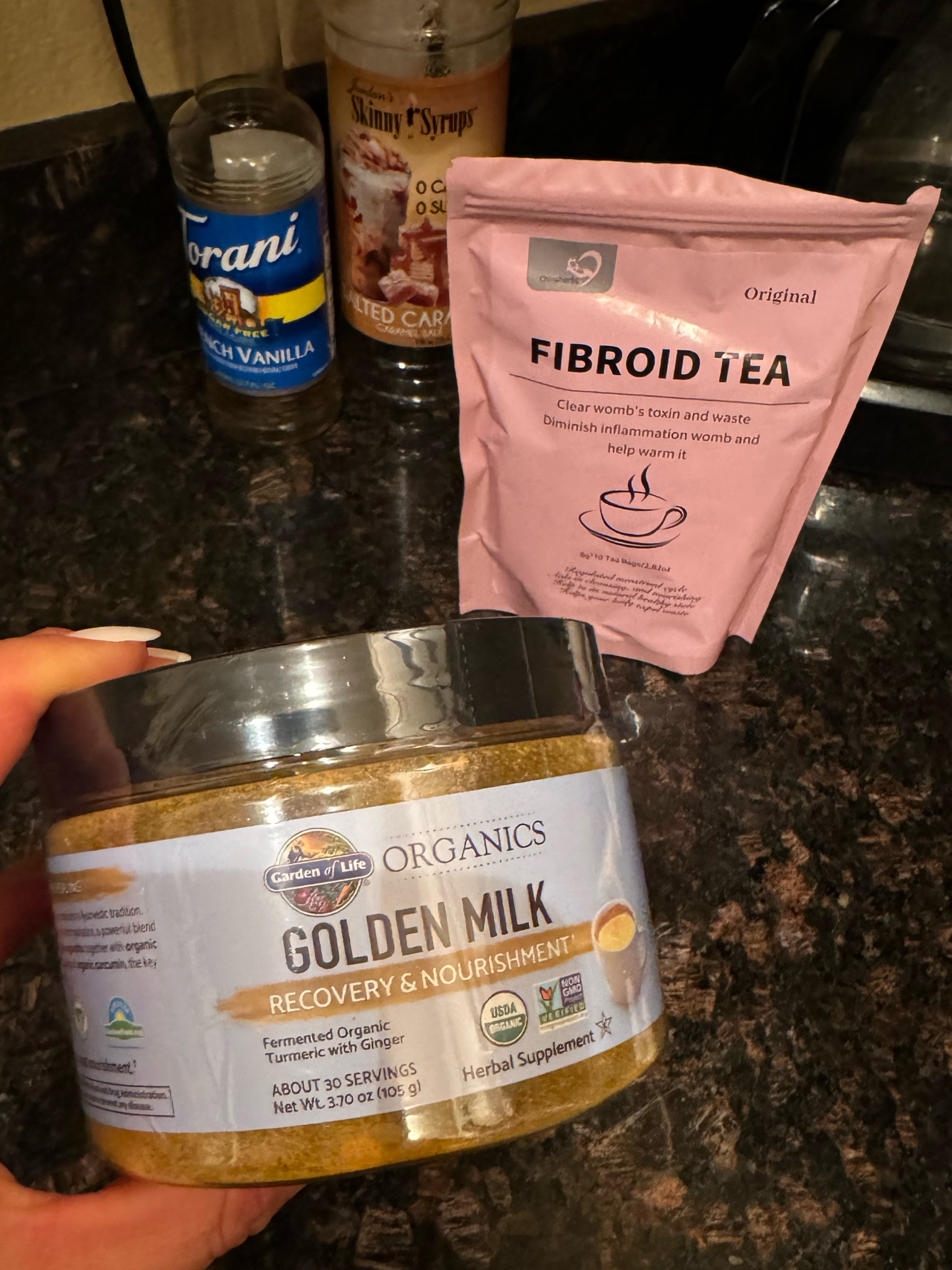 Golden milk latte turmeric fibroid tea sugar free vanilla French vanilla syrup for coffee lattes salted caramel milk frother steamer cold foam 

#LTKActive #LTKSaleAlert #LTKHome