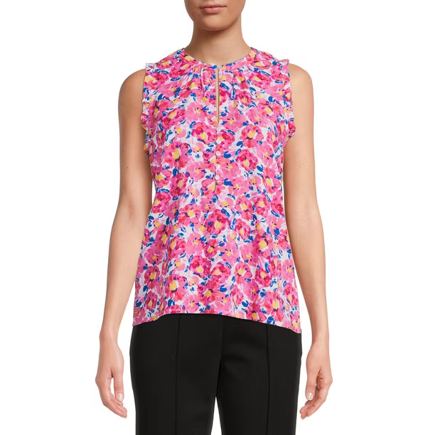 Time and Tru Women's Ruffle Sleeve Tank | Walmart (US)