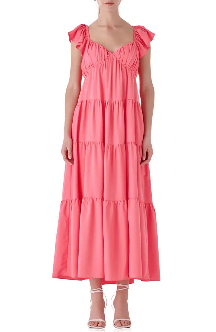 Endless Rose Ruffle Bow Tiered Maxi Sundress | Nordstrom | Nordstrom