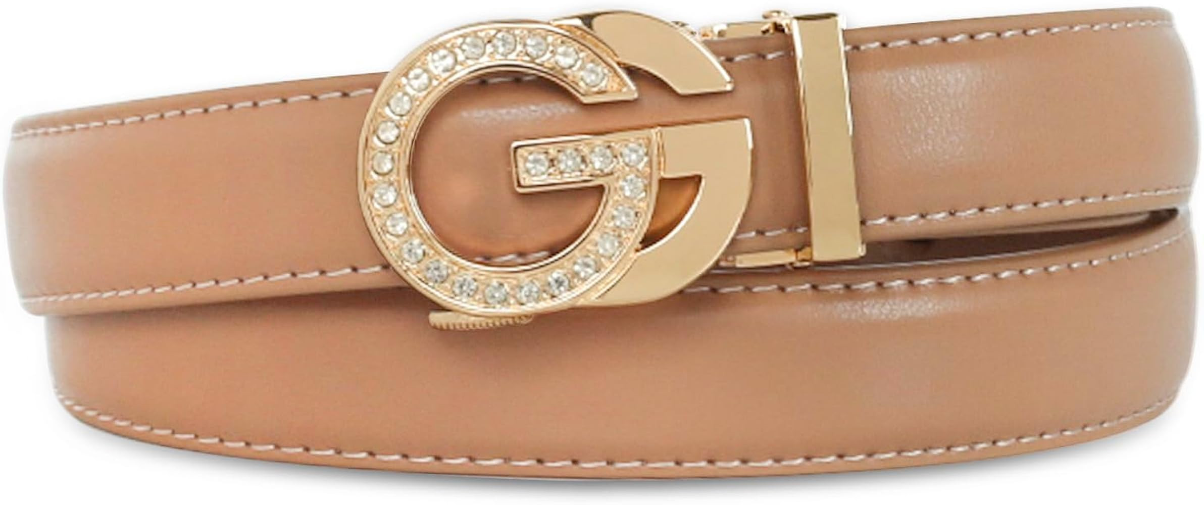 Aurolran Women's Leather Belt with Buckle - Ideal for Dresses, Jeans, and Coats | Amazon (US)