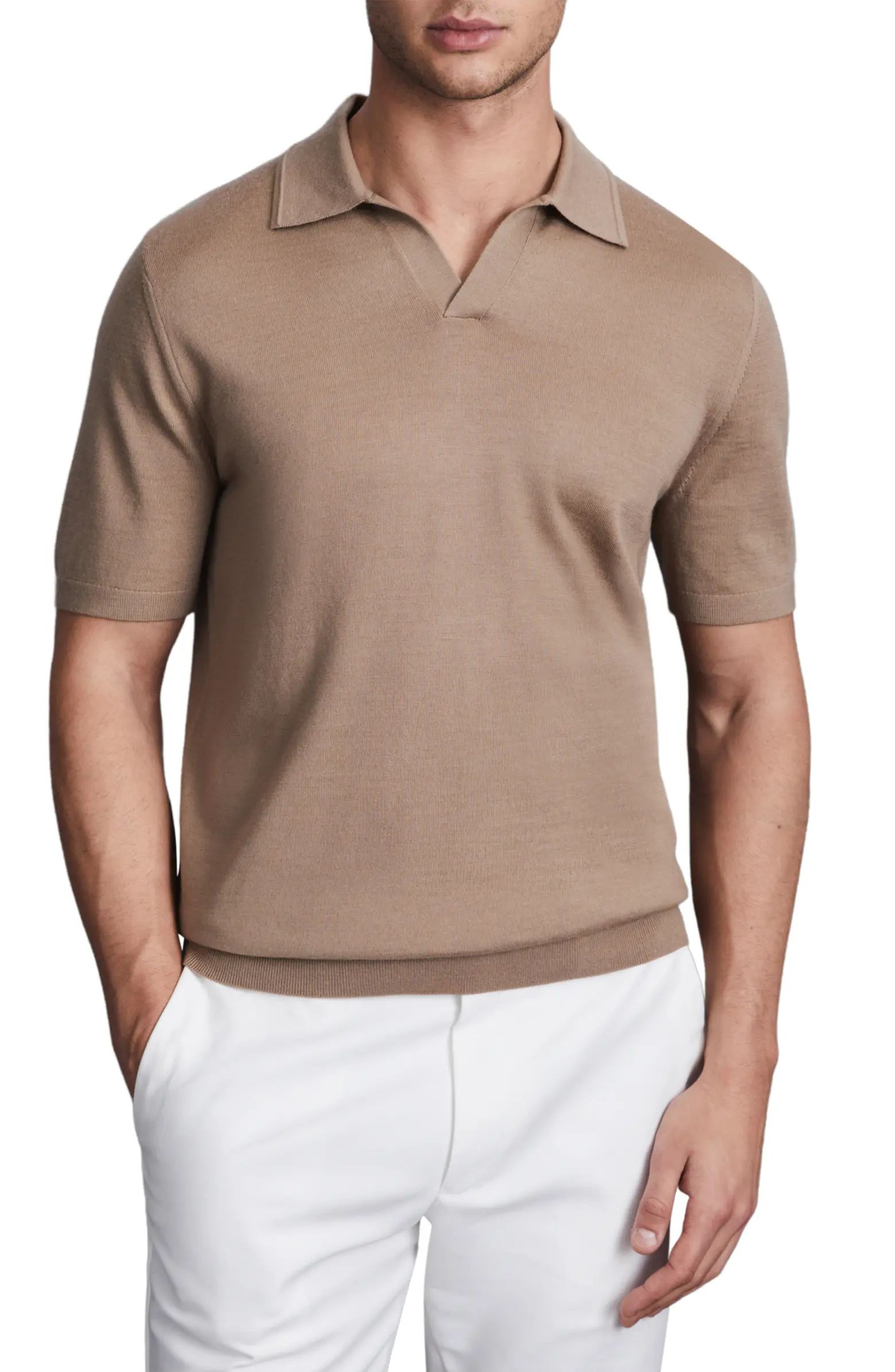 Duchie Johnny Collar Short Sleeve Wool Polo Sweater | Nordstrom