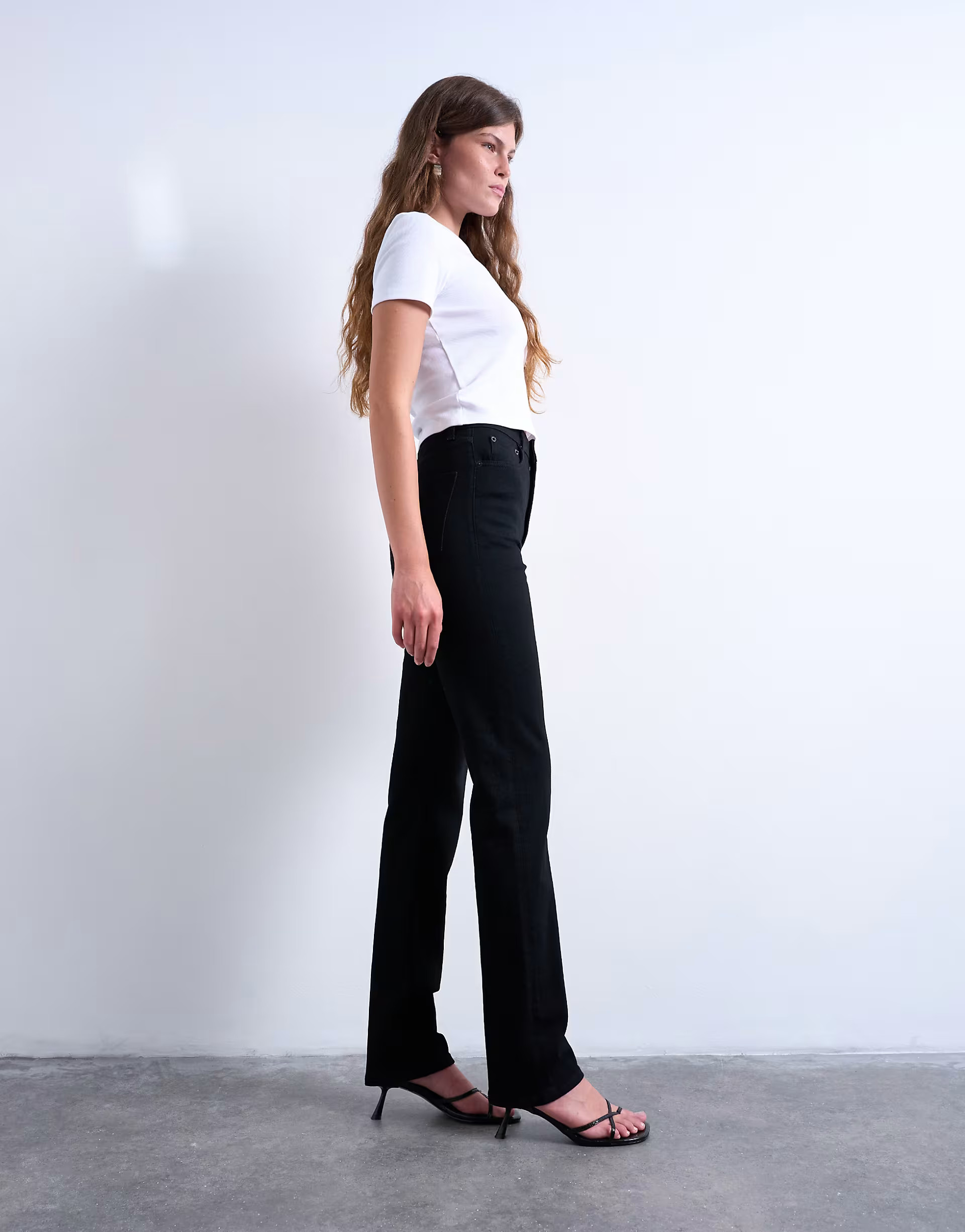 Dree high rise slim straight leg jean in black | Topshop