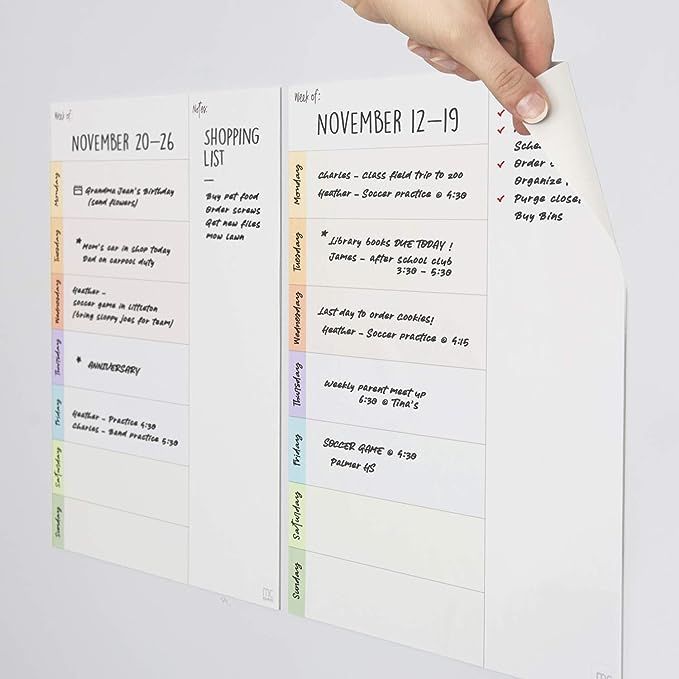 mcSquares Stickies Bright Dry-Erase Weekly Planner 2 Pack with Tackie Marker - Sticks to Stainles... | Amazon (US)