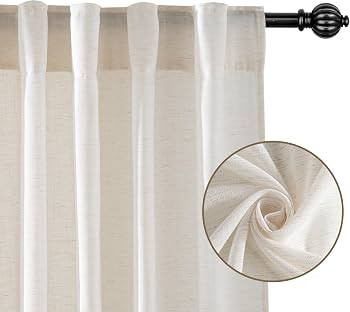 RYB HOME Sheer Curtains 102 inches, Extra Long Floor to Ceiling Curtains | Amazon (US)