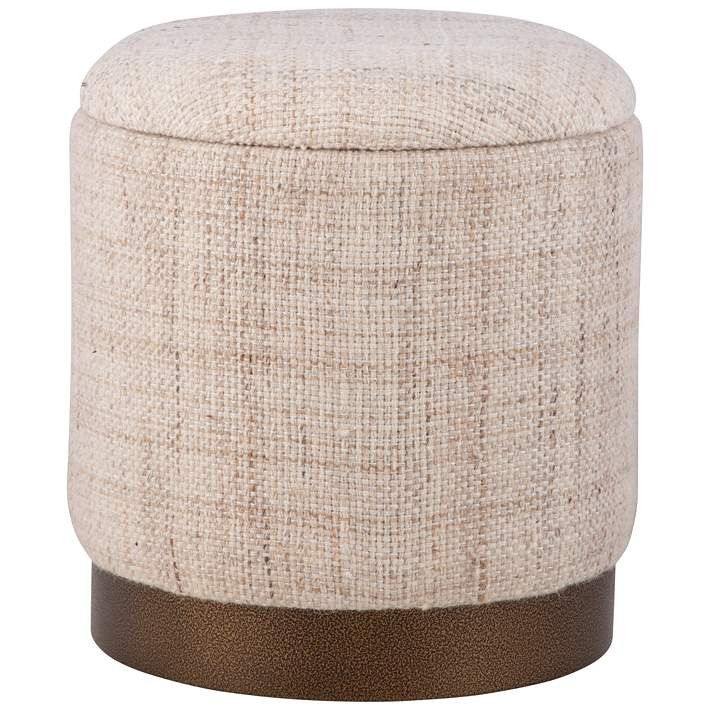 Handwoven Boreas Hammered Metal Storage Ottoman | Lamps Plus