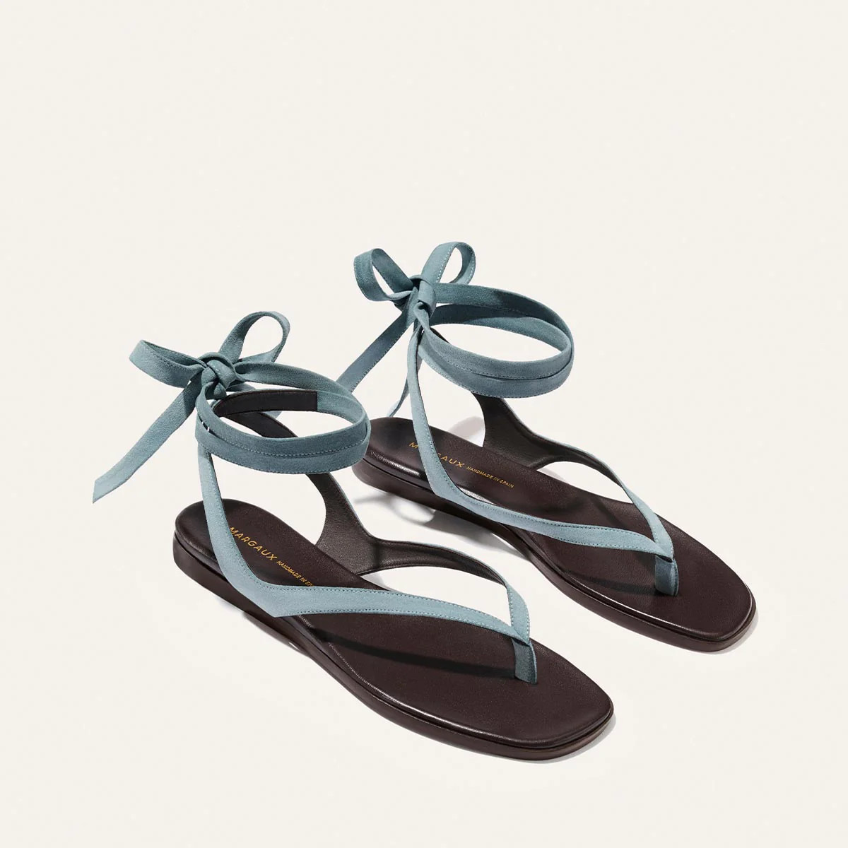 The Palermo Wrap Sandal - Ocean Suede | Margaux