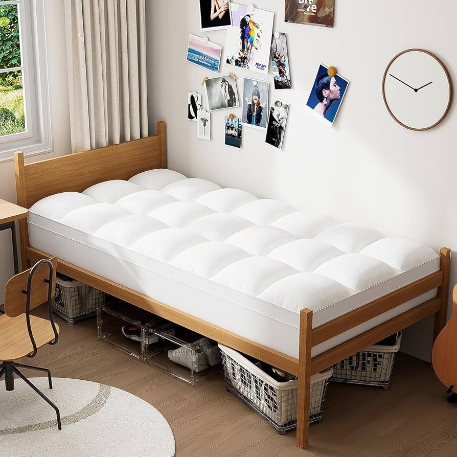 Amazon.com: ELEMUSE Twin XL Mattress Topper for College Dorm, Thick Extra Long Twin Mattress Pad ... | Amazon (US)