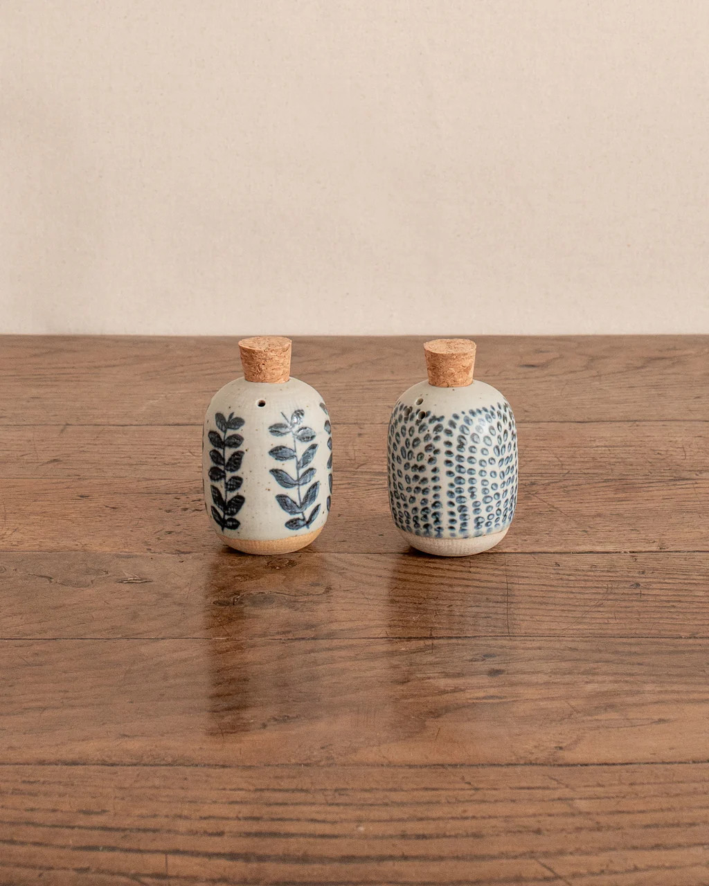 Delft Floral Salt & Pepper Set | The Vintage Rug Shop