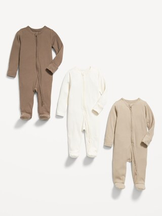 Unisex 2-Way-Zip Sleep & Play Footed One-Piece 3-Pack for Baby | Old Navy (CA)