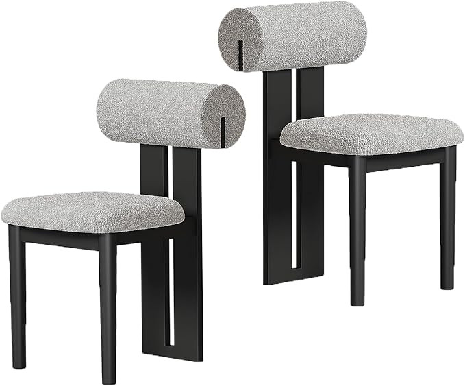 Modern Solid Wood Dining Chairs Set of 2, Artistic Design Upholstered Chairs, Kitchen Chairs with... | Amazon (US)