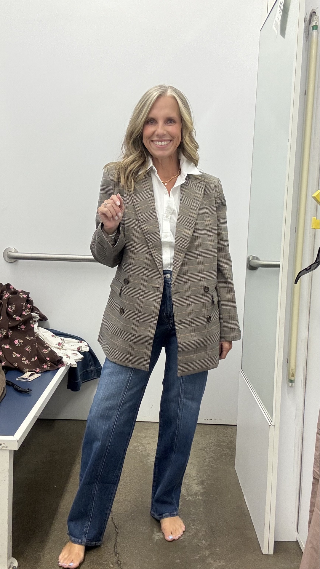 Oversized blazers (and shoulder pads) are trending! With a white shirt and jeans they make a super chic, super easy way to dress for whatever the day might hold. Wearing XS in blazer and shirt and 2 jeans

#LTKootd #LTKgrwm #LTKSaleAlert