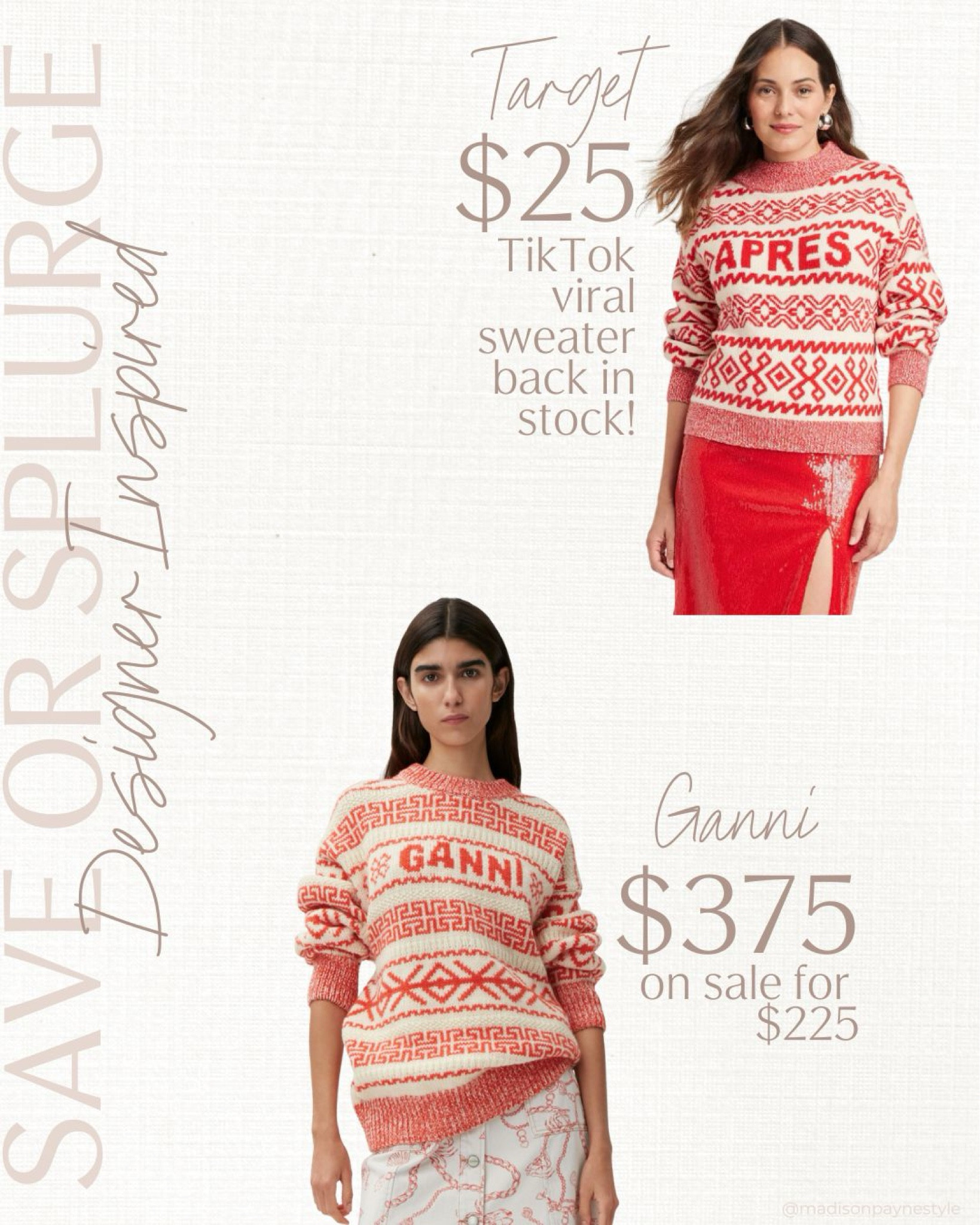 Target 🎯 TikTok viral sweater is back in stock!✨🤩 Looks so much like the designer Ganni version⛷️ for $350. Order up if you want it oversized😊

#LTKstyletip #LTKHoliday #LTKSeasonal