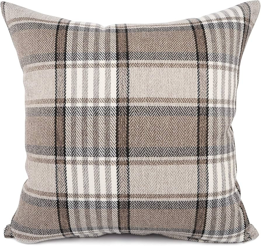 YOUR SMILE Retro Farmhouse Buffalo Tartan Chequer Stripe Plaid Cotton Linen Decorative Throw Pill... | Amazon (US)