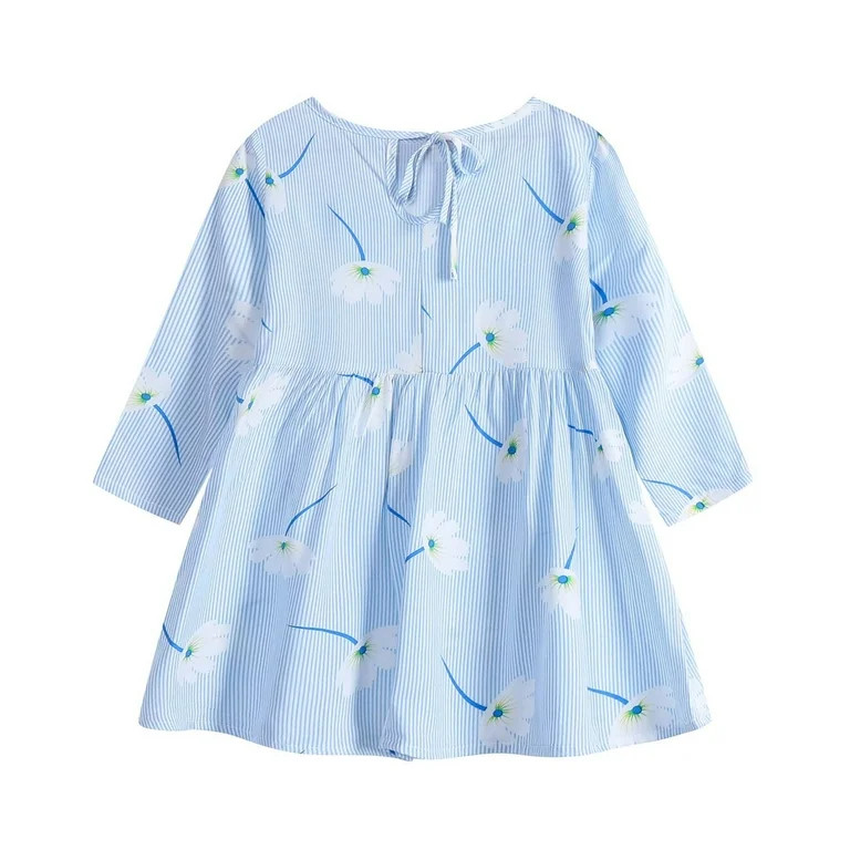 Odeerbi Girls Dresses Baby Girl Clothes Toddler Clothing 2025 Long Sleeve One-Piece Floral Print ... | Walmart (US)