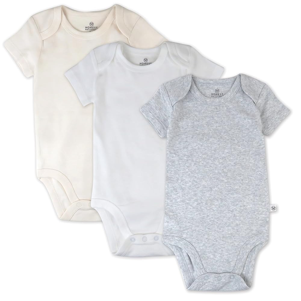 HonestBaby 3-pack Short Sleeve Bodysuits One-piece 100% Organic Cotton for Infant Baby Boys, Girl... | Amazon (US)