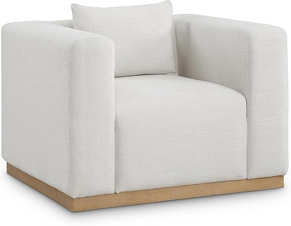 Meridian Furniture Alfie Collection Modern | Contemporary Upholstered Chair with Rich Linen Textu... | Amazon (US)