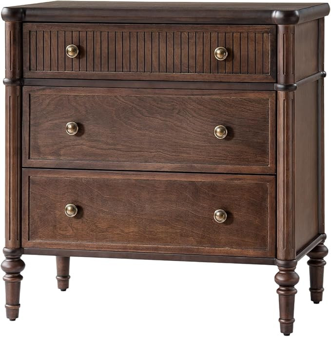 HULALA HOME Traditional End Table with Charging Station, Fluted End Tables with Wood Drawers and ... | Amazon (US)