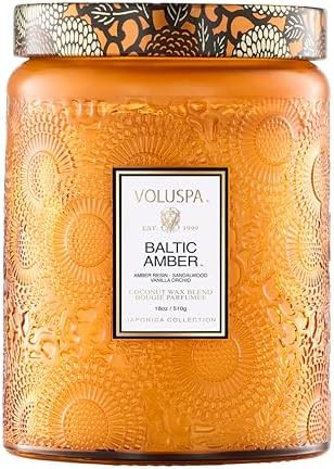 Voluspa Baltic Amber Candle, 18 oz, Coconut Wax Blend, Scented Candles for Home, 100 Hour Burn Ti... | Amazon (US)
