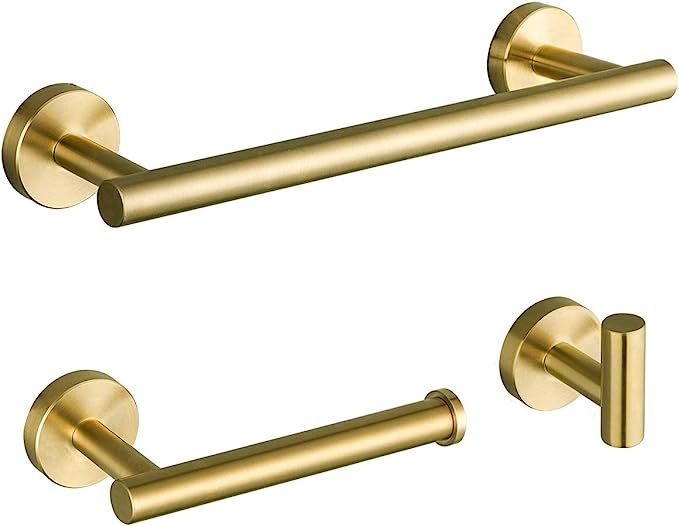 Amazon.com: GAPPO Brushed Gold Bathroom Accessories Stainless Steel Bath Hardware Set Include 12 ... | Amazon (US)