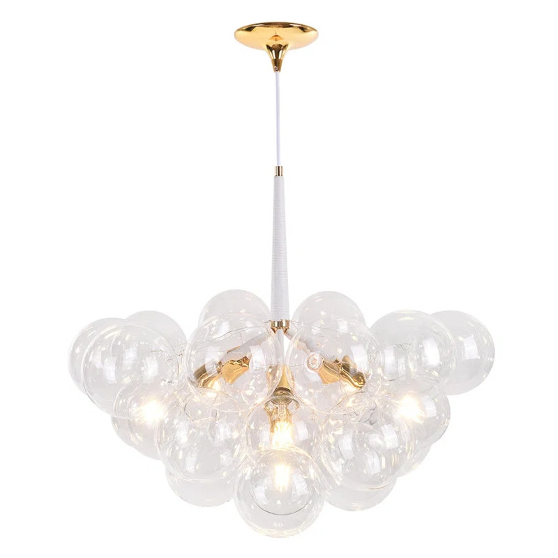 Contemporary Clear Glass Bubble Chandelier 6 - Light | Wayfair North America