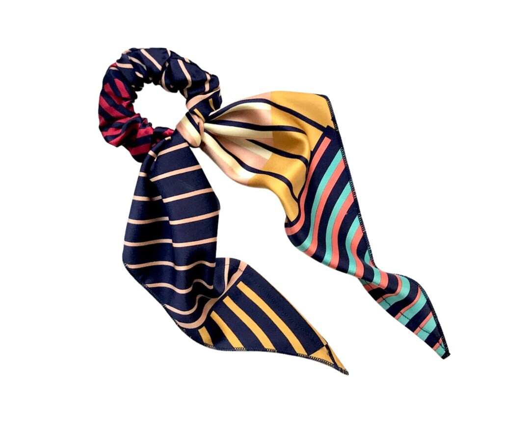 Stylish Silk Hair Scarf Scrunchie With Tail, Under 20 Dollars, Ready to Ship - Etsy | Etsy (US)