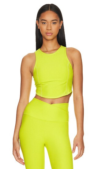 Spacedye Motivate Cropped Tank in True Chartreuse Heather | Revolve Clothing (Global)