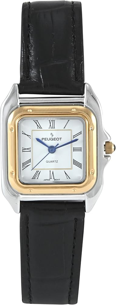 Peugeot Women Two-Tone Tank Shape Dress Watch with Designer Leather Wrist Band | Amazon (US)