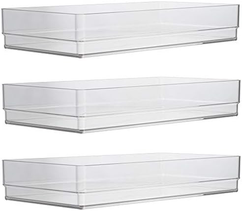 STORi Clear Plastic Drawer Organizers 12" x 6" x 2" l Set of 3 | Amazon (US)