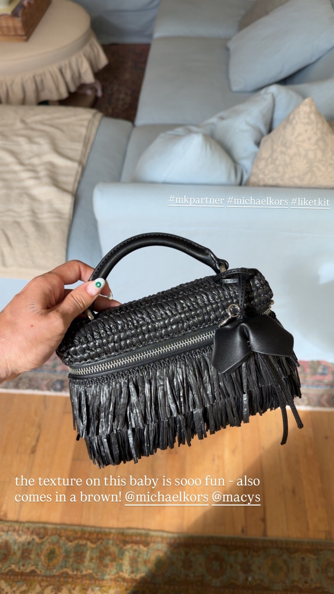 the texture on this is so fun! 🖤🥥🌴@michaelkors @macys @Shop.LTK #mkpartner #michaelkors #liketkit